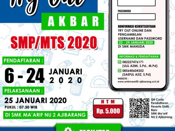 Try Out Akbar SMK Ma’arif NU 2 Ajibarang Tahun 2020